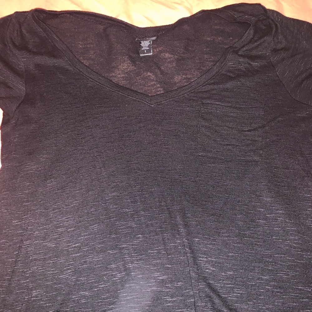 TORRID size 1 black marled pocket tee